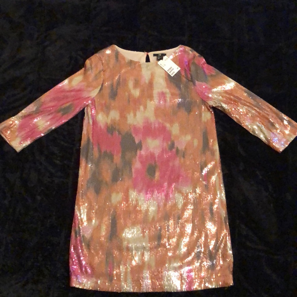 Stunning sequence multicolored mini dress